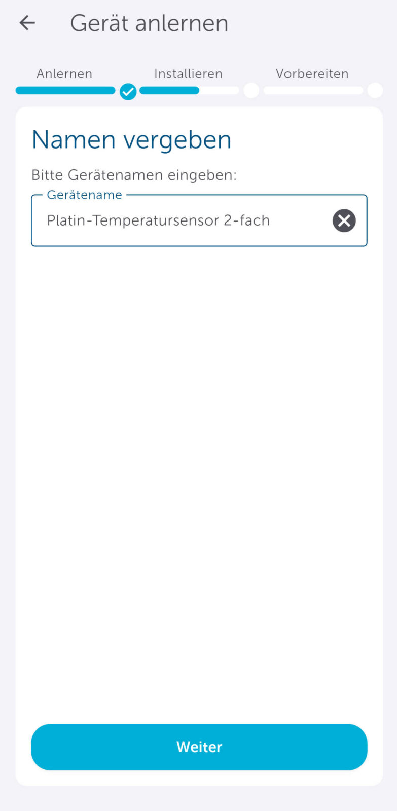 Bild 18: Einrichtungsassistent zum Anlernen