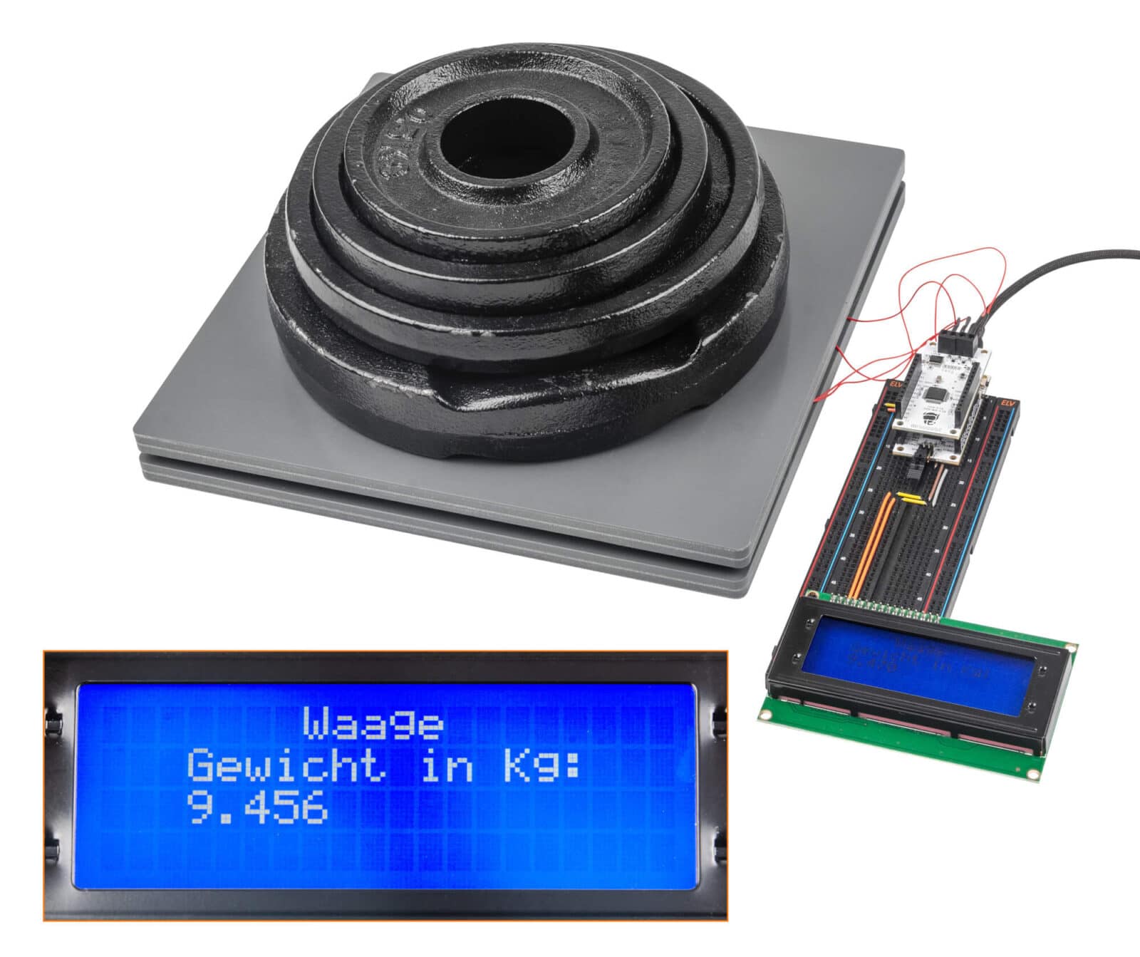 Bild 6: Beispielanwendung für das ELV-AM-ADC als Waage