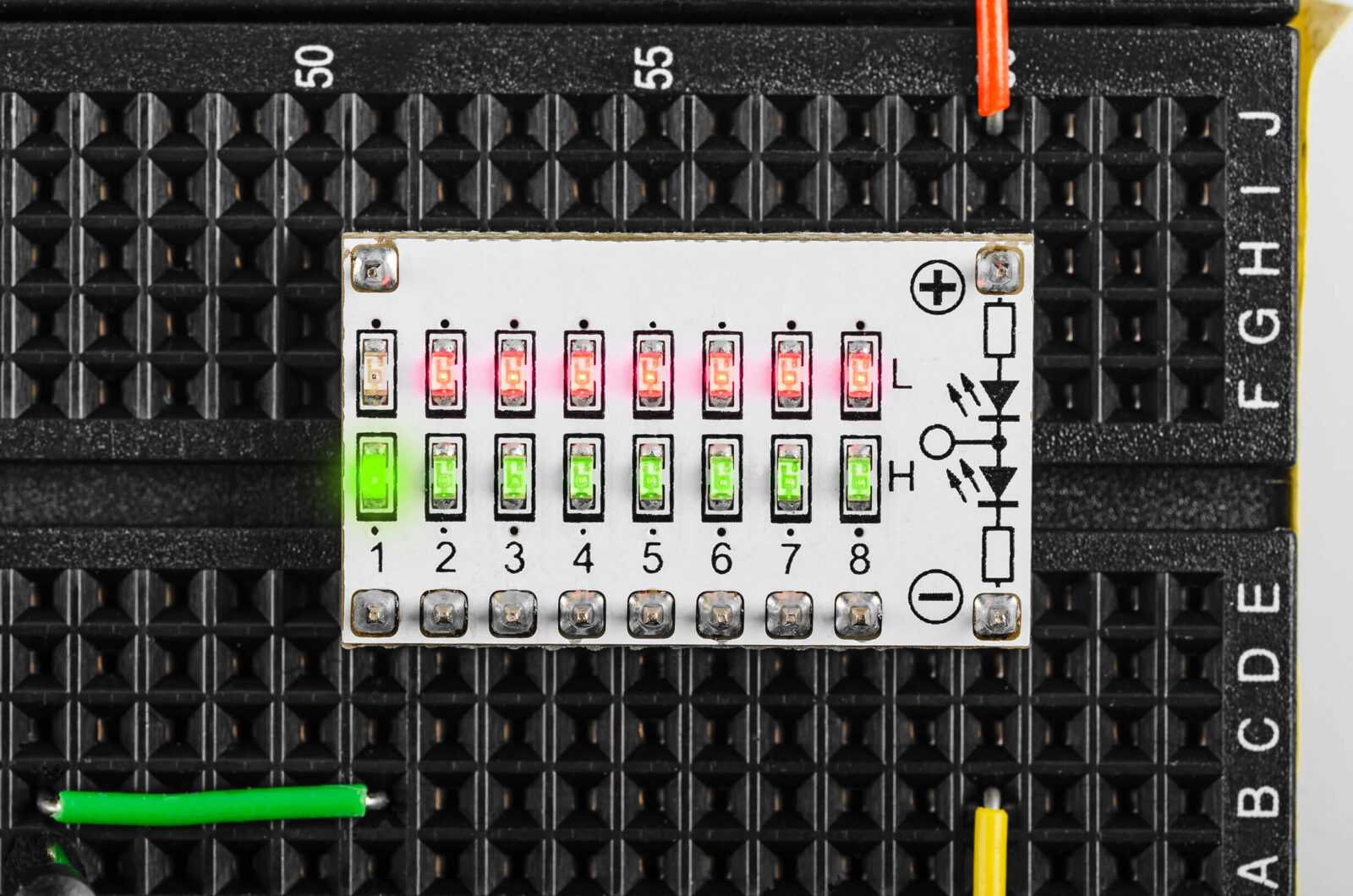Pegel HIGH (3,3 V) und LOW (0 V) am Logic-Level-Modul