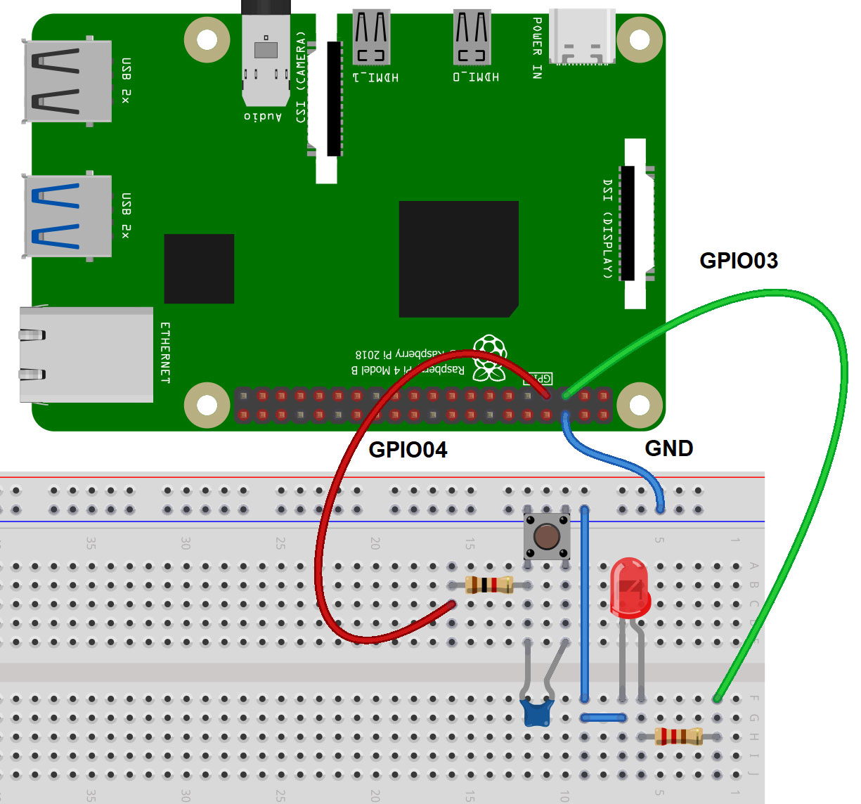 Schalten eines Eingangspins über einen Taster