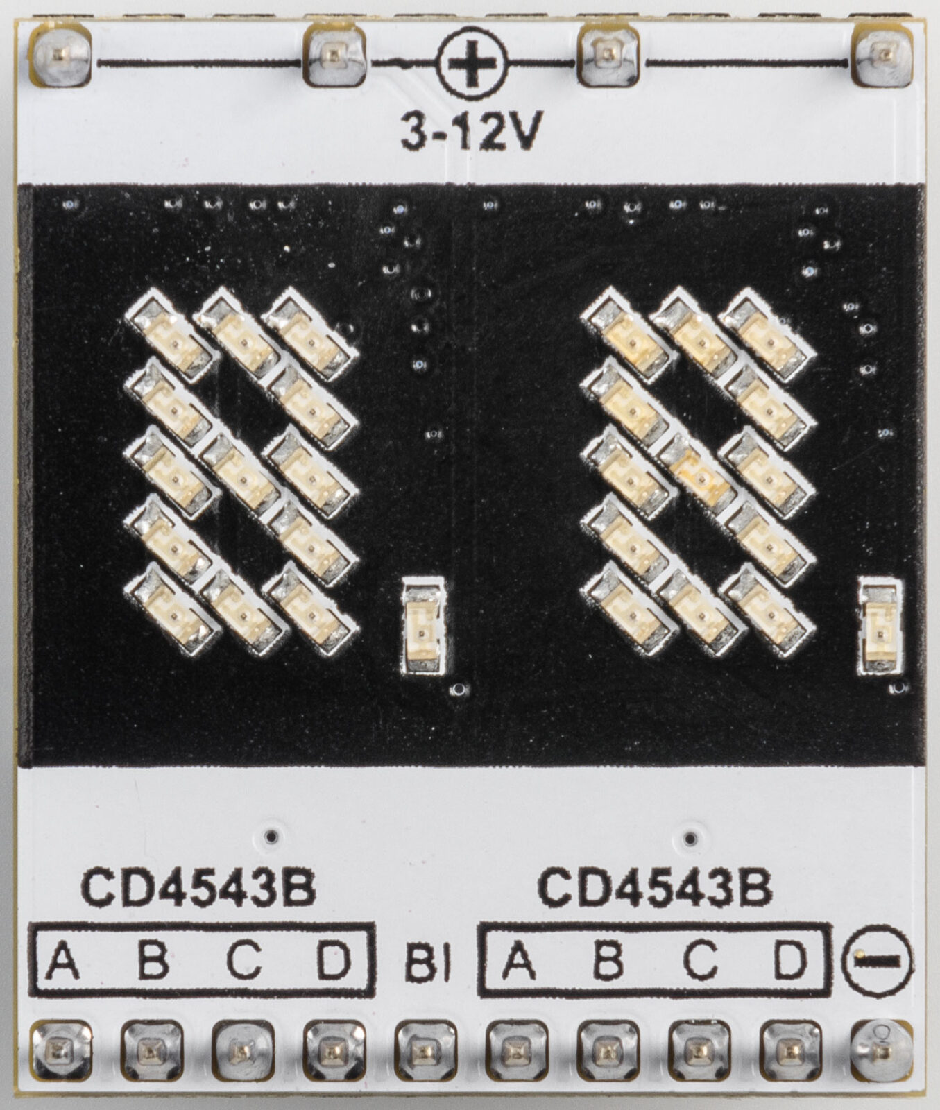 Zweistelliges Sieben-Segment-Display als PAD-Modul