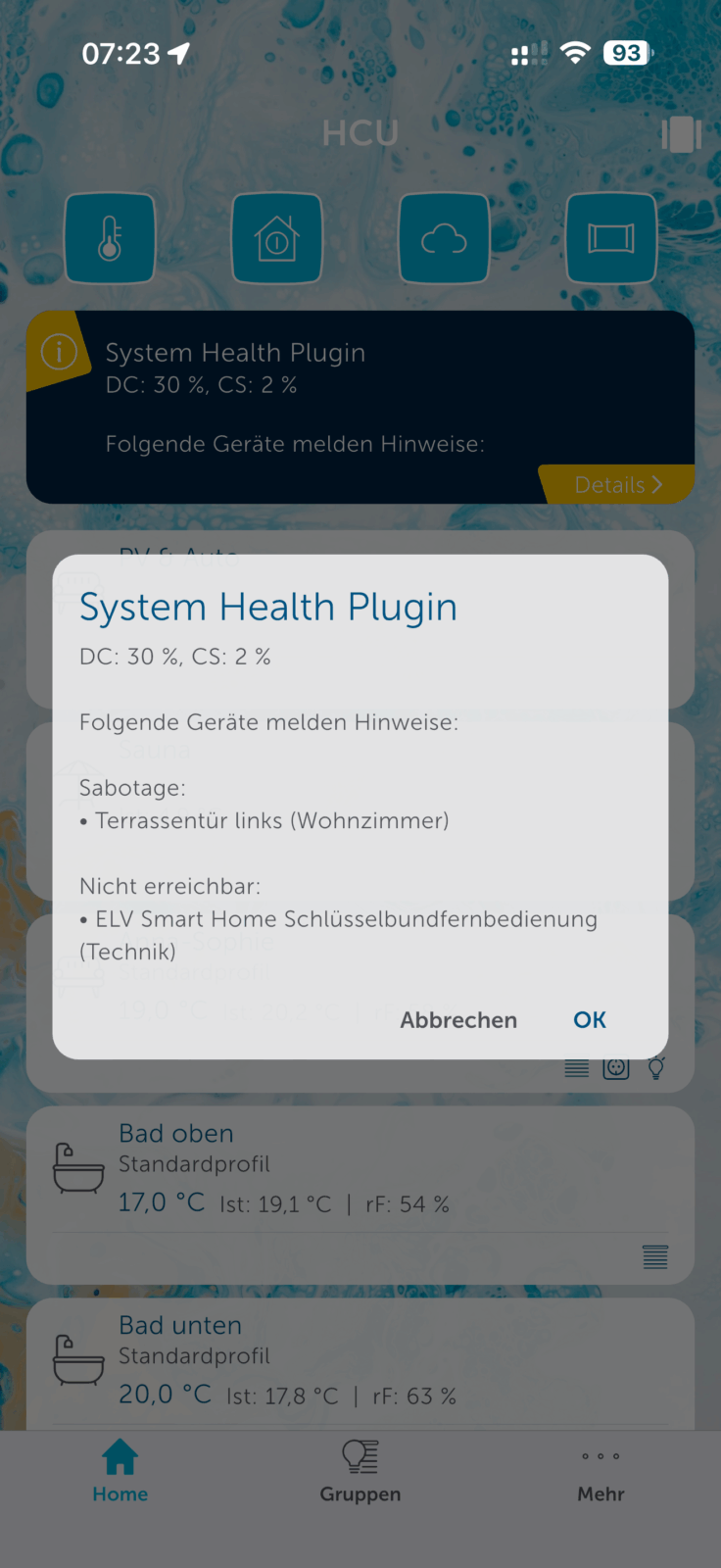 Bild 1: Duty Cycle und Carrier Sense zusätzlich zu den Systemmeldungen