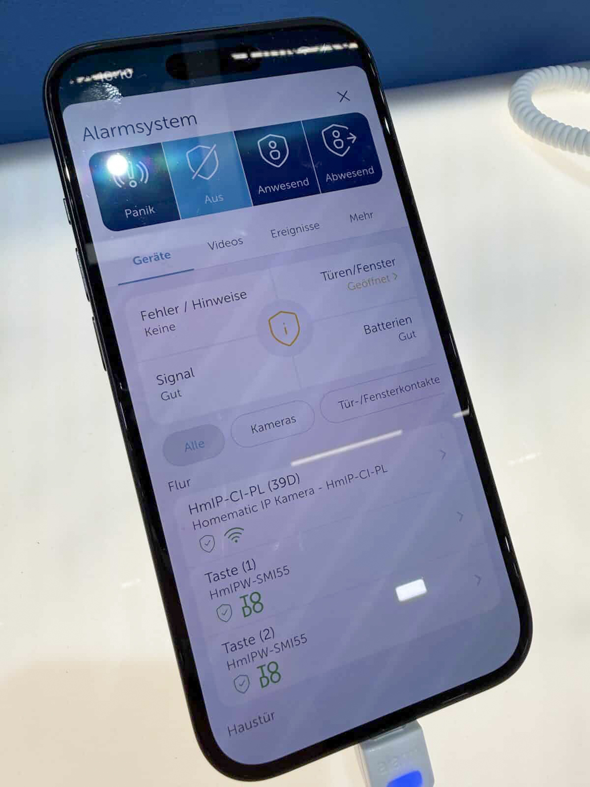 Neuer Alarmbereich in der Homematic IP App