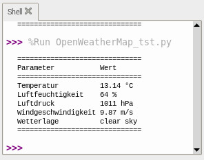 Bild 7: Wetter und Klimadaten aus dem Internet