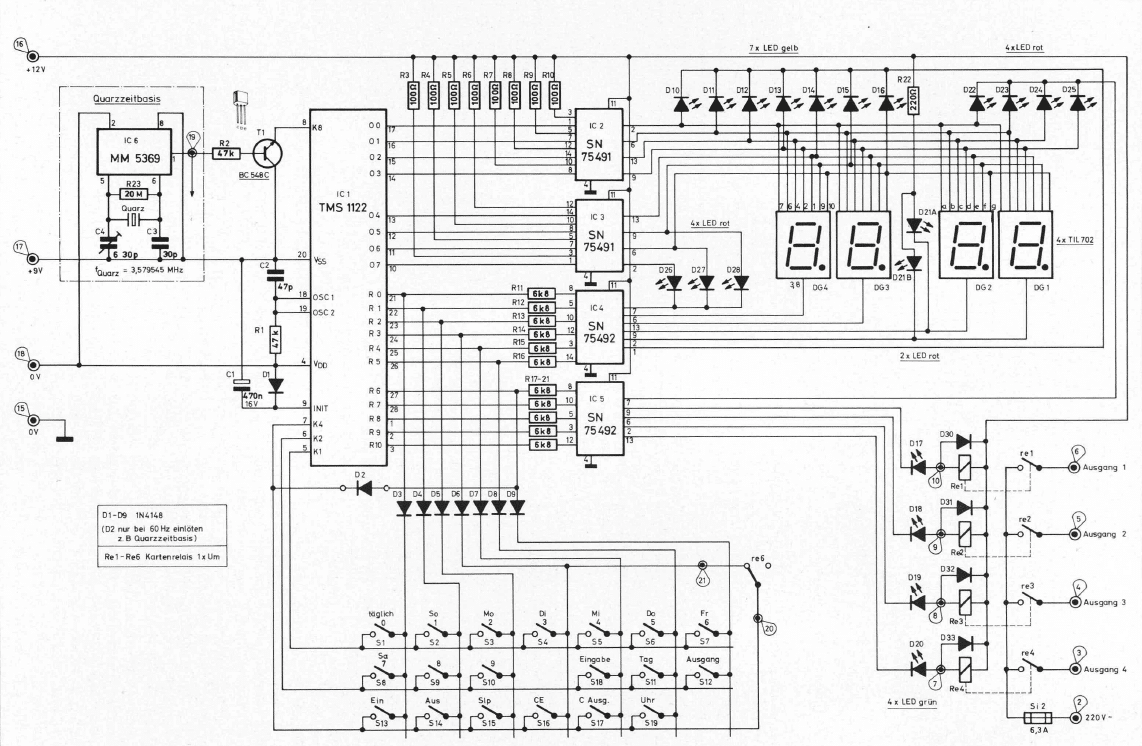 Bild 2: Hauptschaltbild ELV Computer Timer 2000