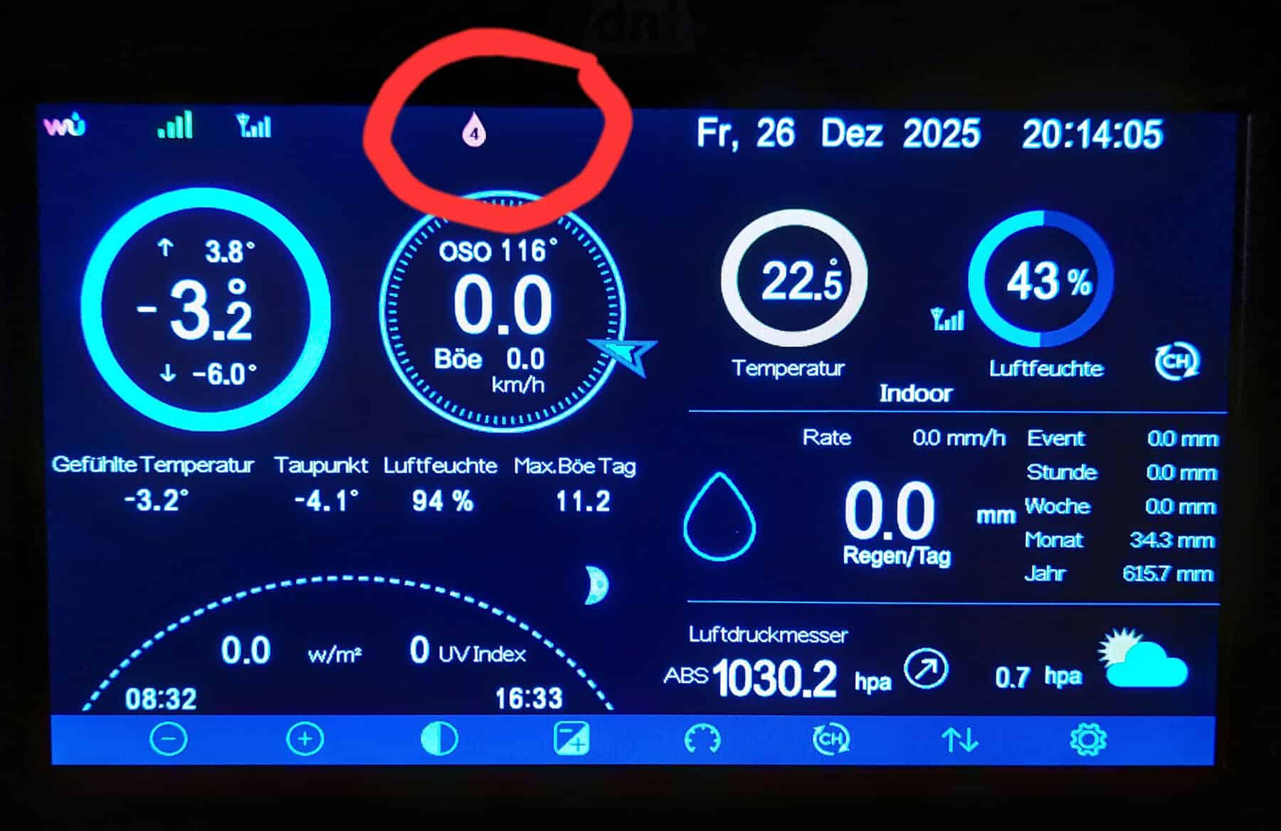 Screenshot der WeatherScreen PRO