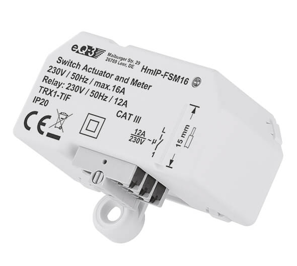 Bild 1: Homematic IP Smart Home Schalt-Mess-Aktor HmIP-FSM16