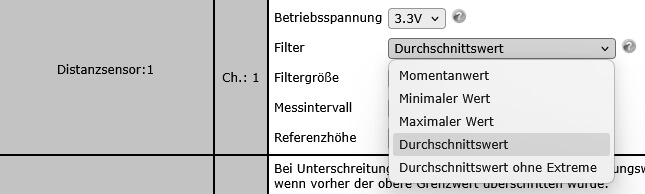 Bild 2: Auswahl des Filter-Art mit der CCU3