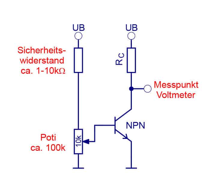 Bild 3: Mit einem Poti kann experimentell der Arbeitspunkt ermittelt werden