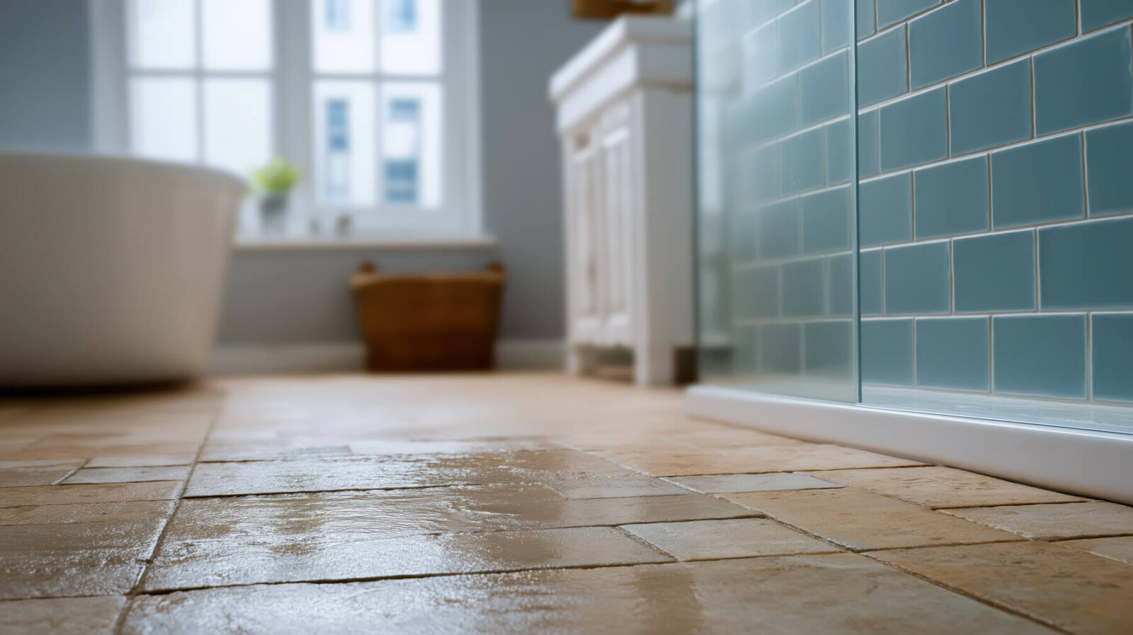 Wenn der Boden schwitzt: Sinkt die Bodenoberfläche unter den Taupunkt, bildet sich Kondenswasser – ein Risiko, das Sie beim Kühlen mit der Fußbodenheizung unbedingt vermeiden sollten.