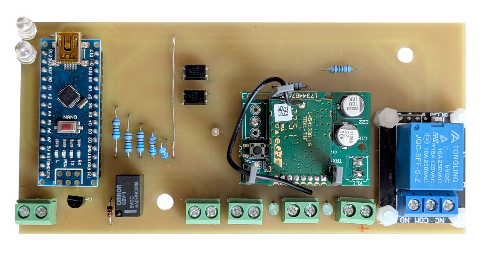 Bild 3: Bestückte Platine der Homematic PC Steuerung
