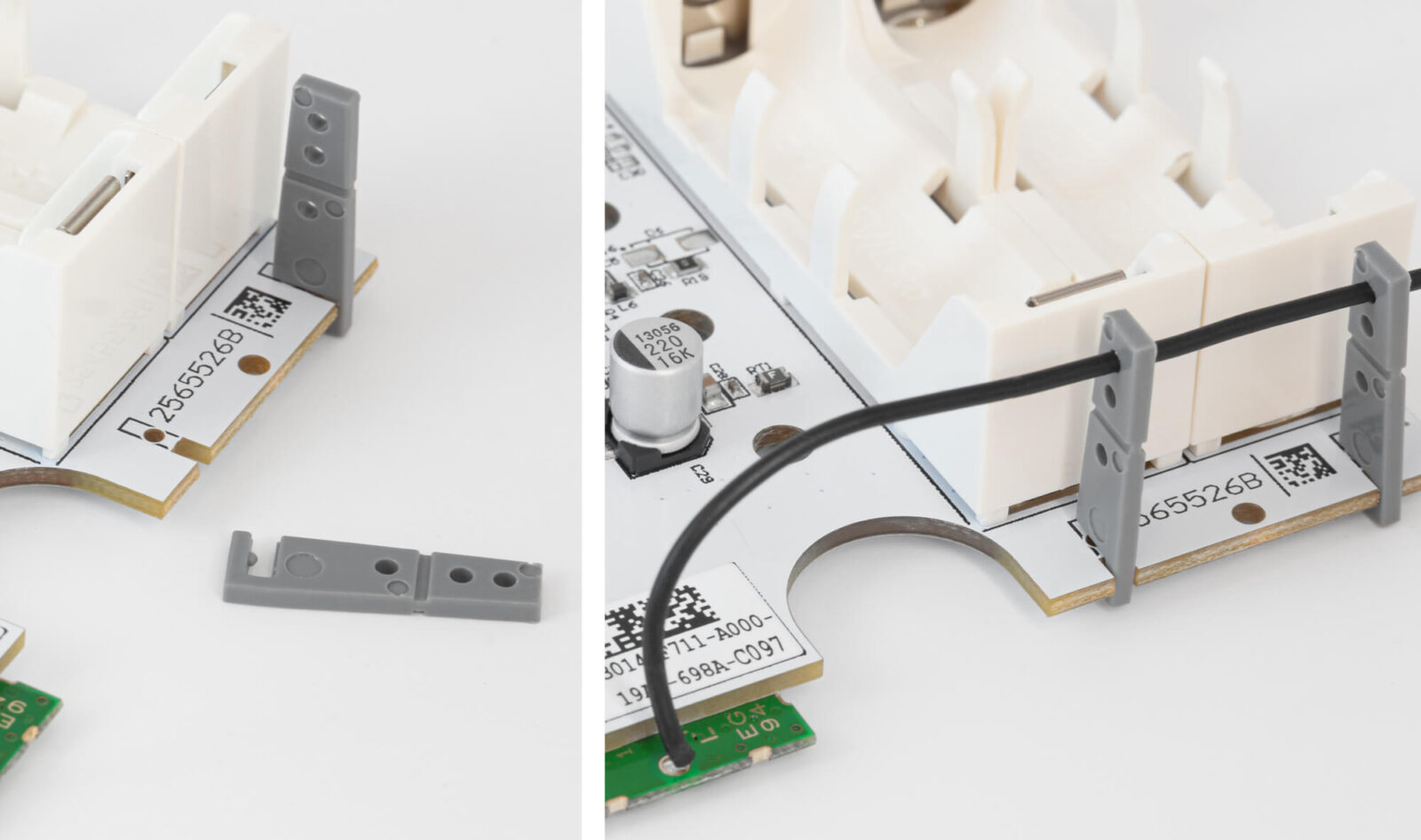 Bild 3: Antennenhalter einsetzen und Antenne verlegen