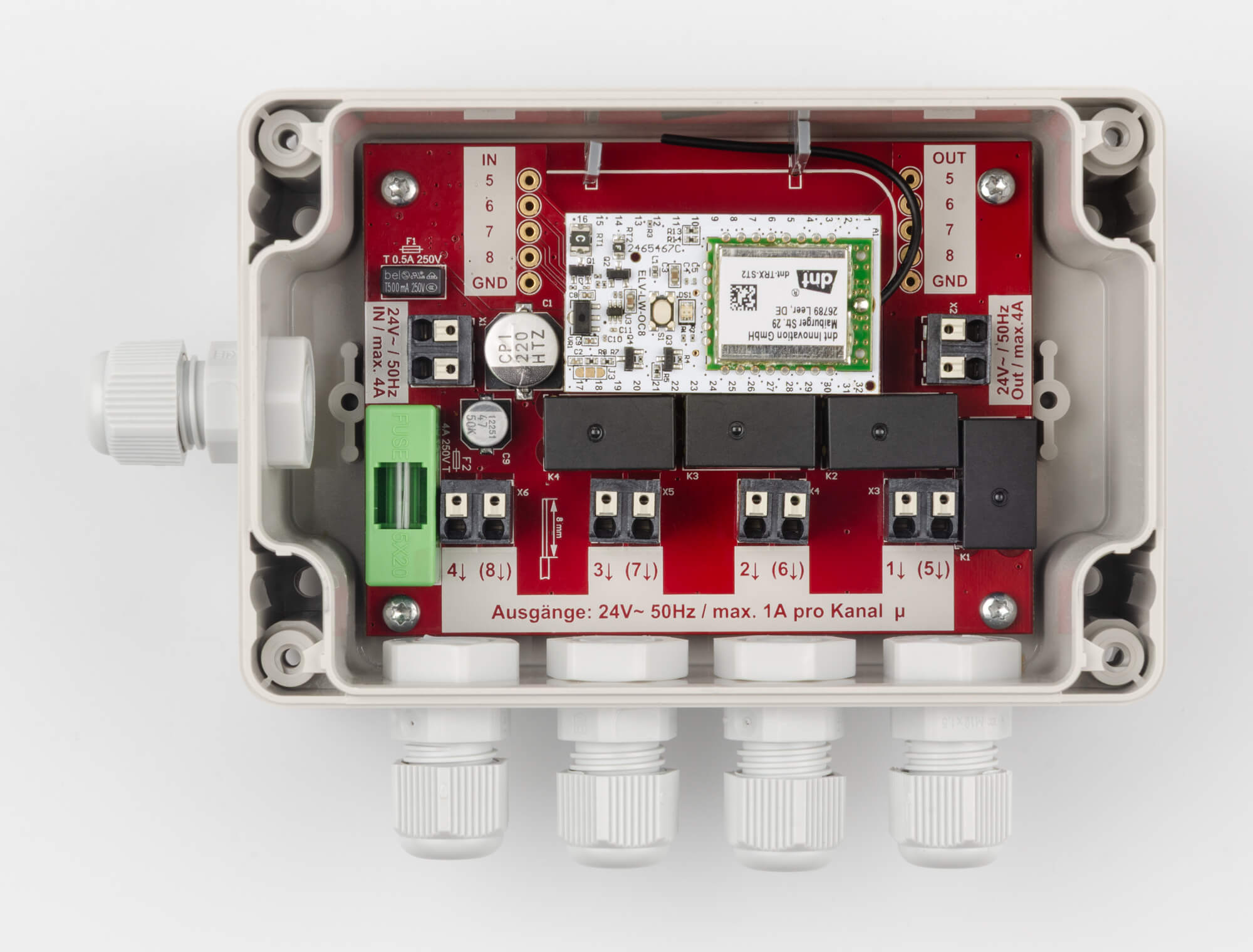LoRaWAN Modulplatine ELV-LW-OC8 – 8-fach Open Collector