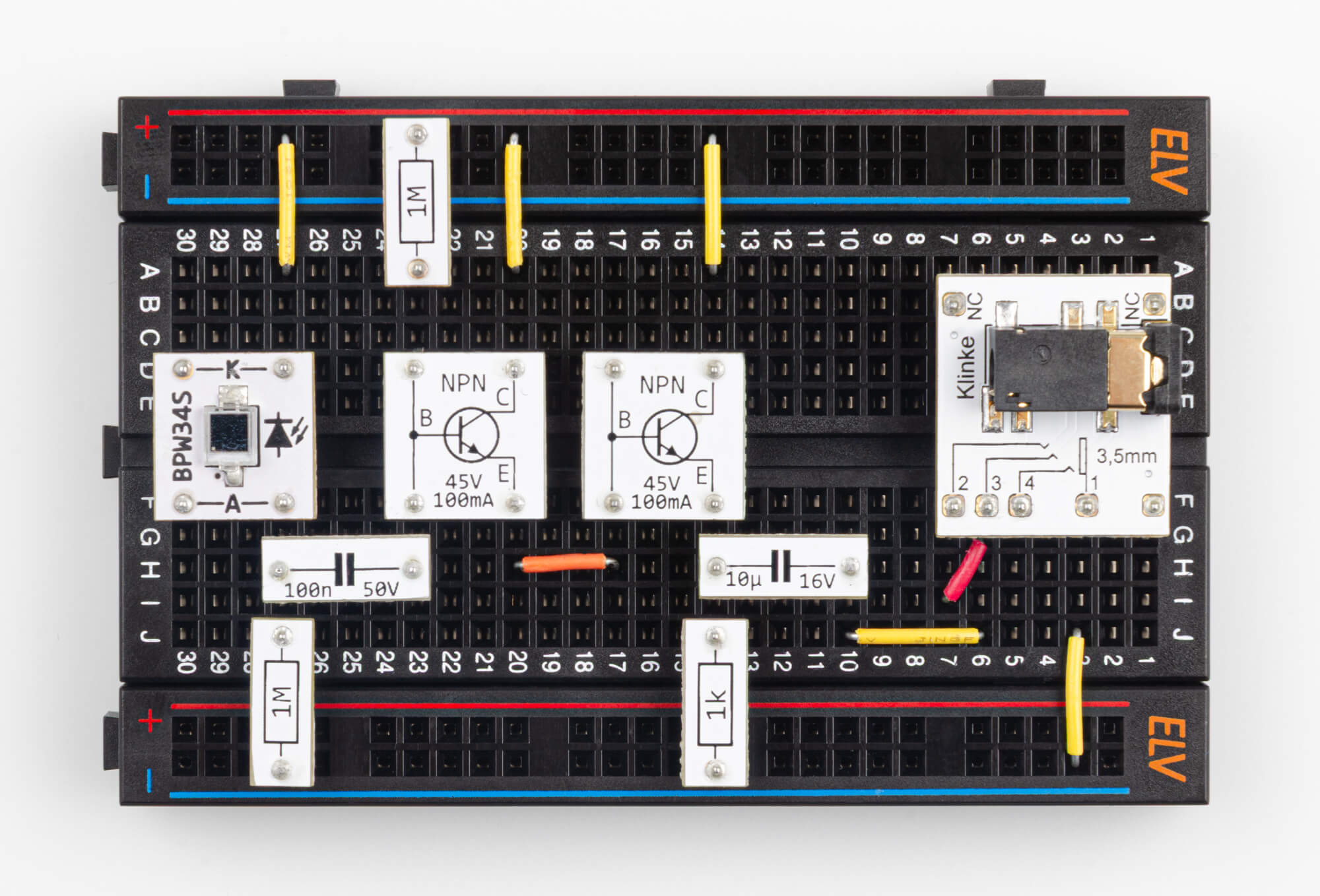 Bild 4: Aufbau zur optischen Empfängerschaltung