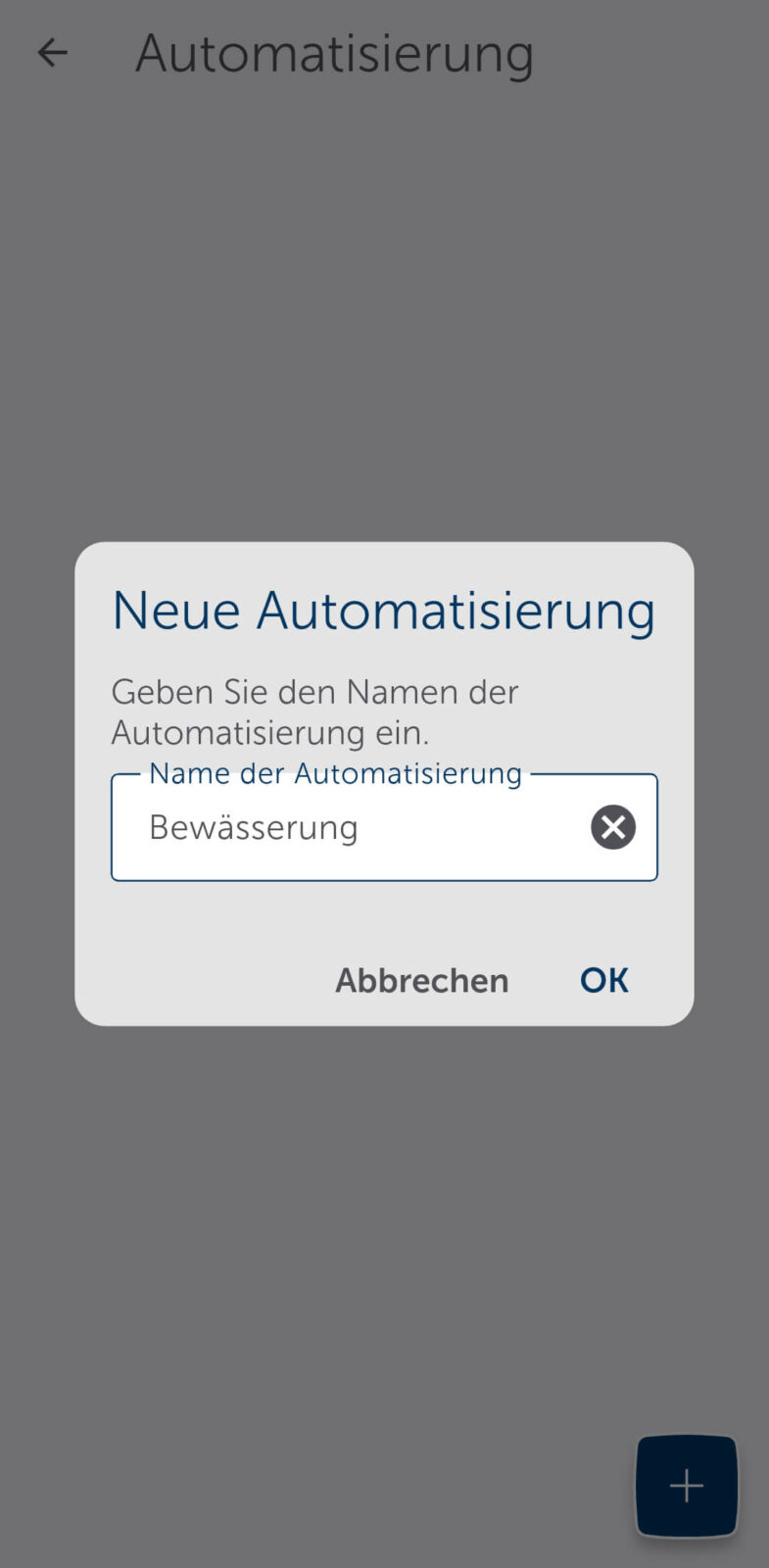 Bild 5: Erstellen einer Automatisierung für die Bewässerung