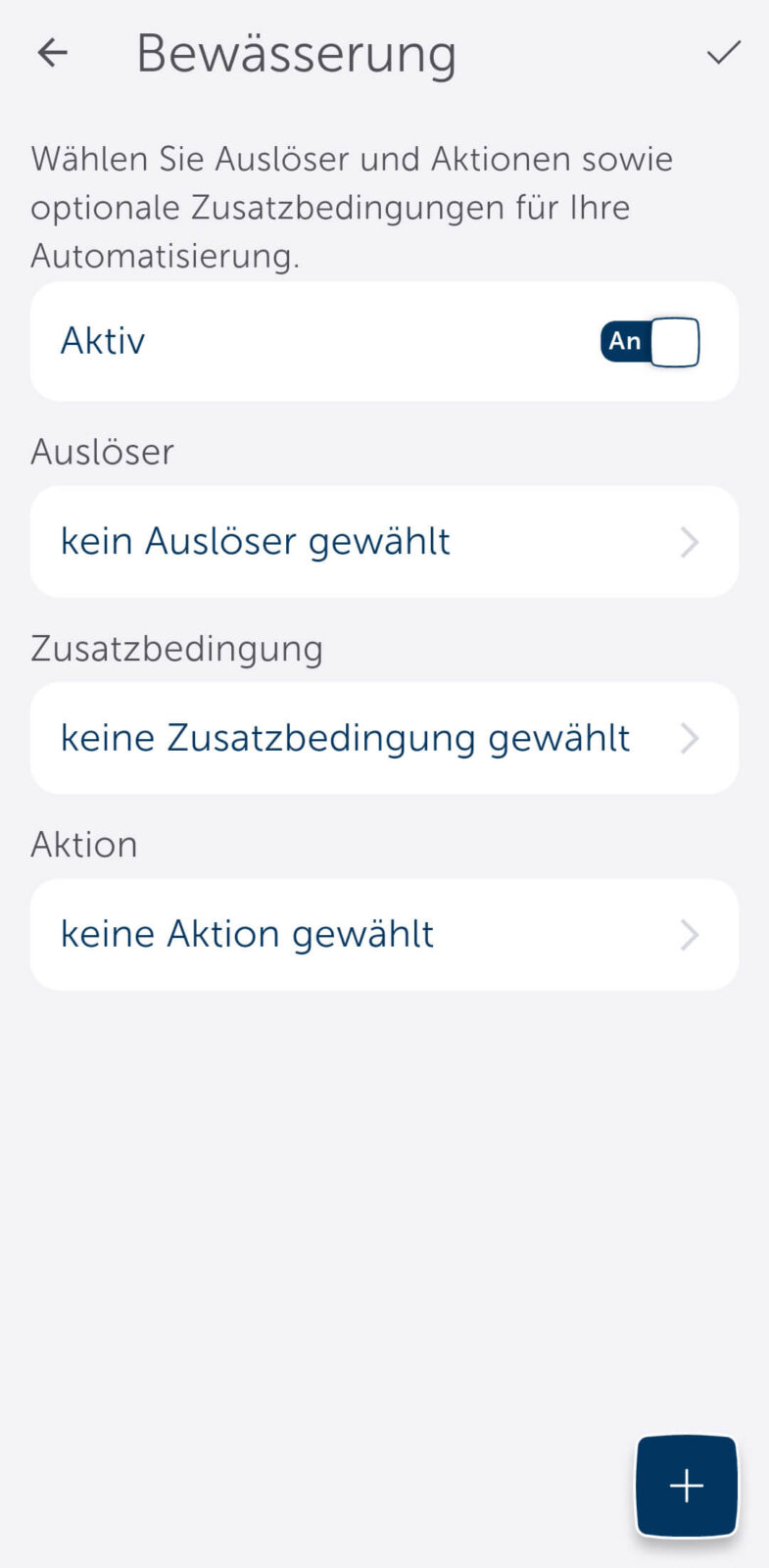 Bild 5: Erstellen einer Automatisierung für die Bewässerung