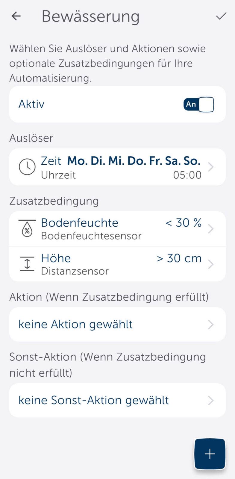 Bild 5: Erstellen einer Automatisierung für die Bewässerung