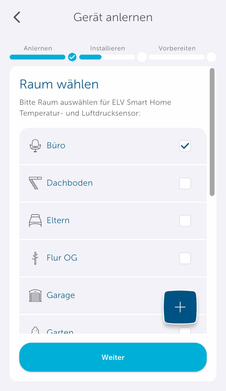 Bild 5: Ordnen Sie das Gerät einem Raum zu.