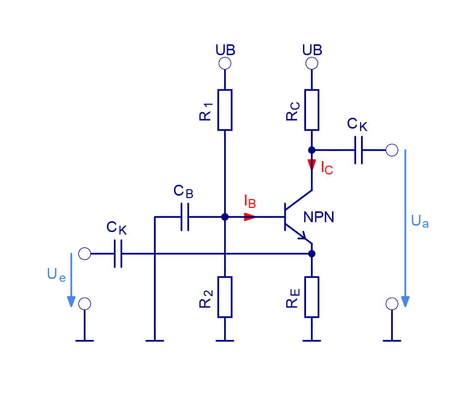 Bild 6: Grundschaltung einer Basisschaltung