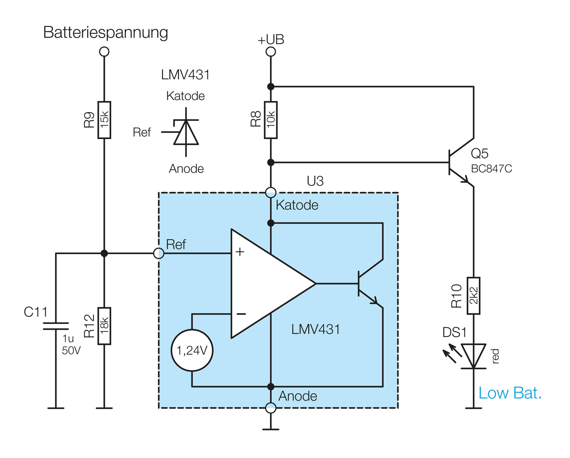Bild 6: Low-Bat.-Erkennung mit einem LMV431