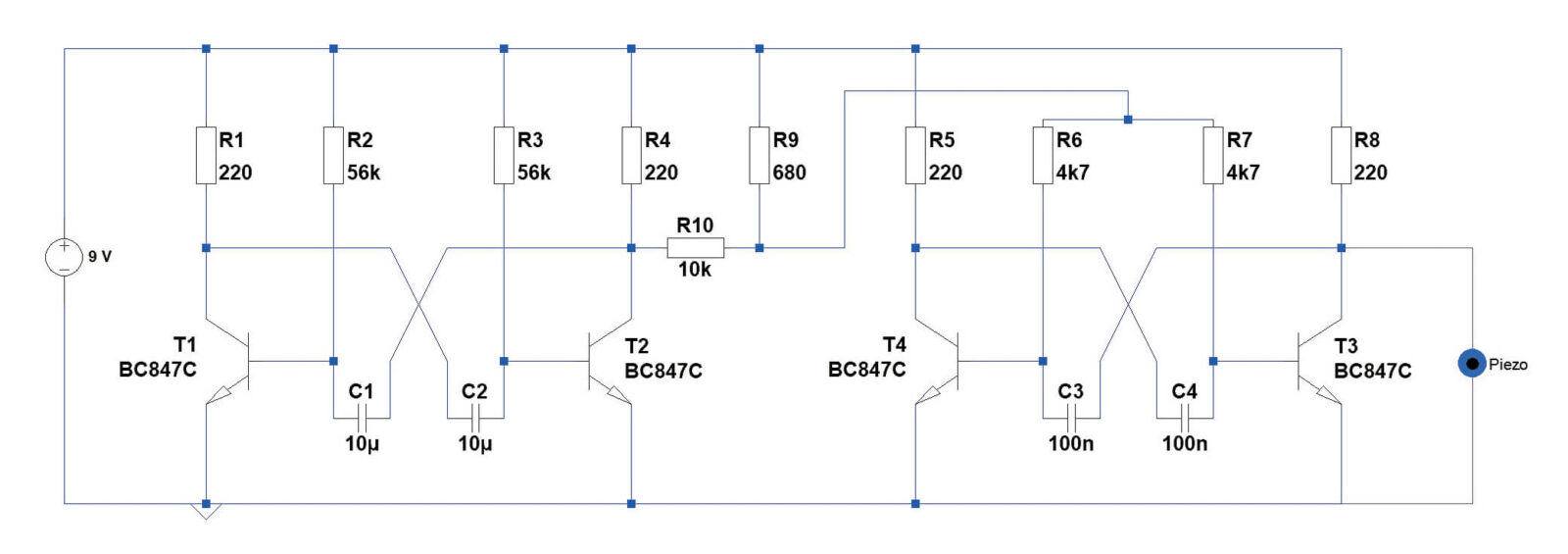 Bild 6: Schaltbild zur vollautomatischen Sirene