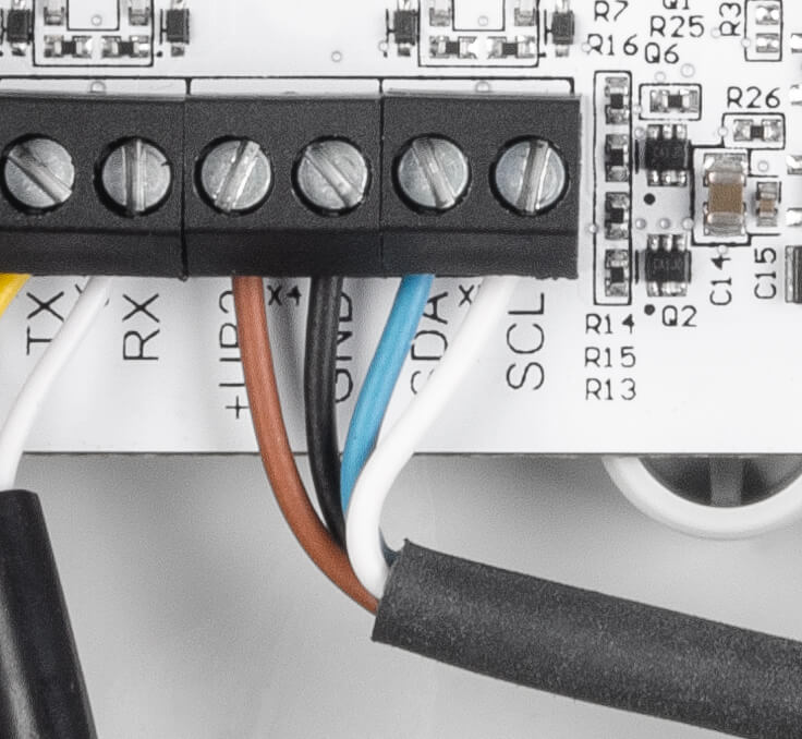 Bild 6: Anschluss des Sensors an die Klemmen des ELV-LW-INT1