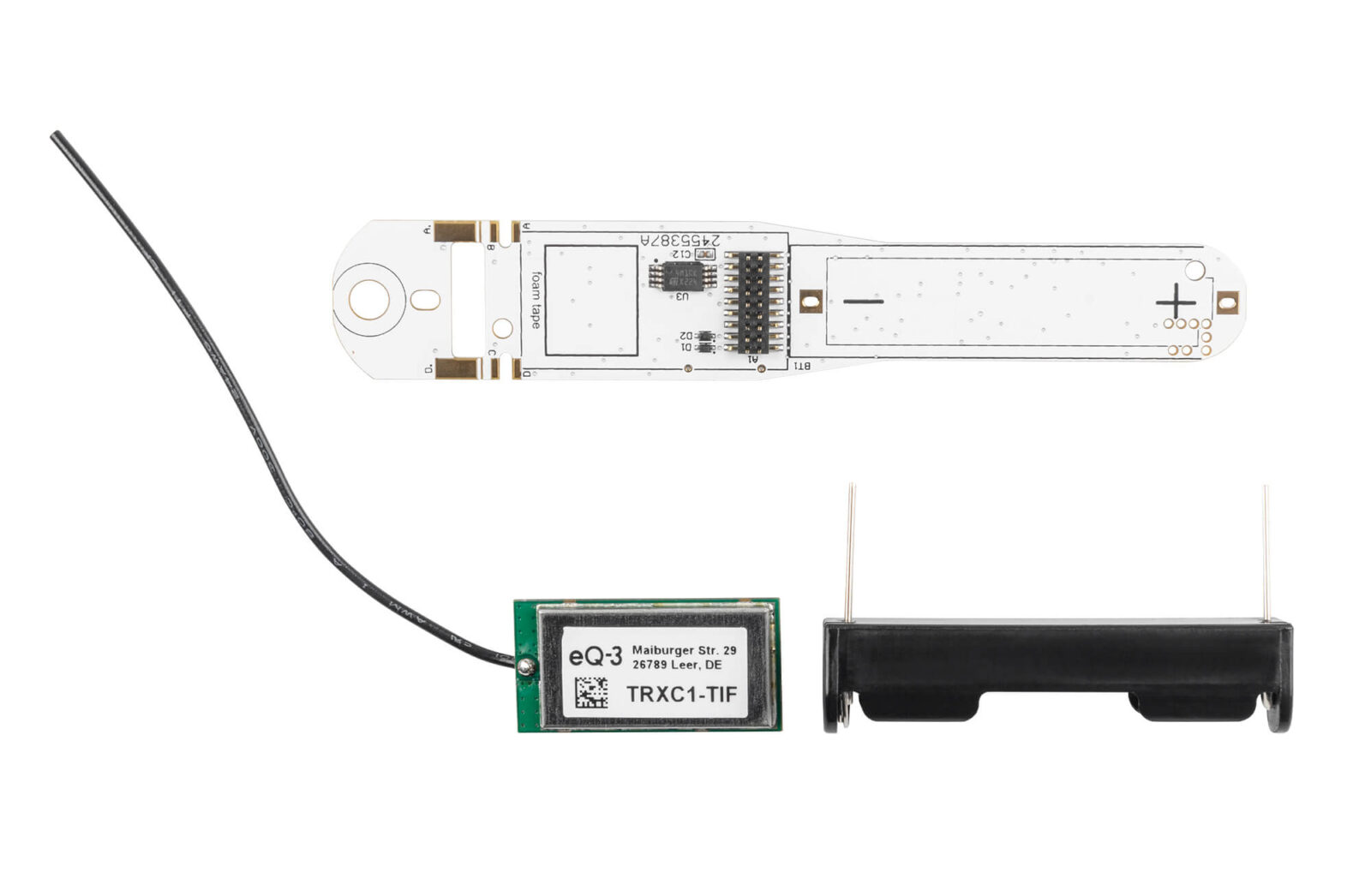 Bild 6: Die Komponenten der Geräteplatine im Einzelnen (Ansicht nur zur Demonstration)