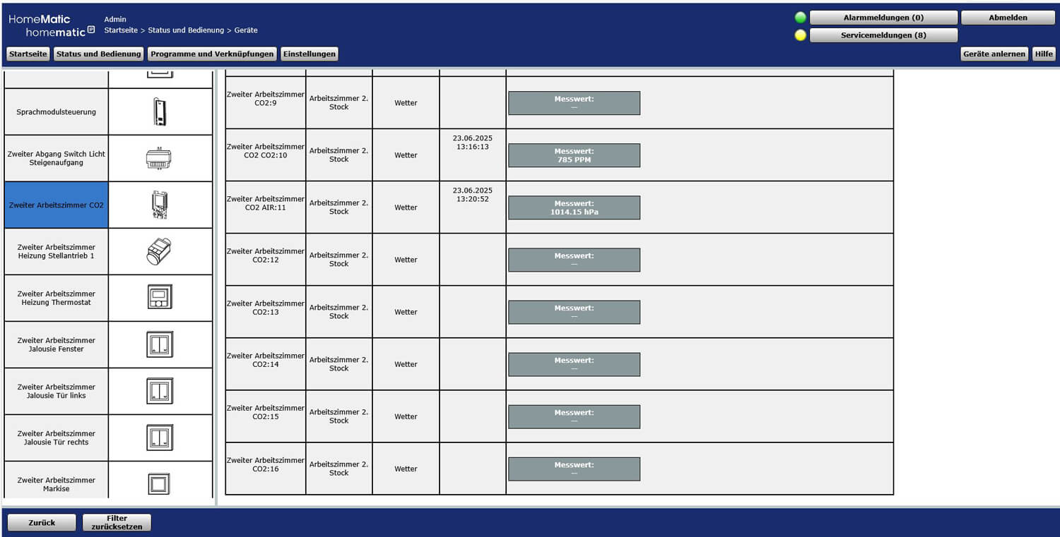 Bild 7: Anzeige der Messwerte