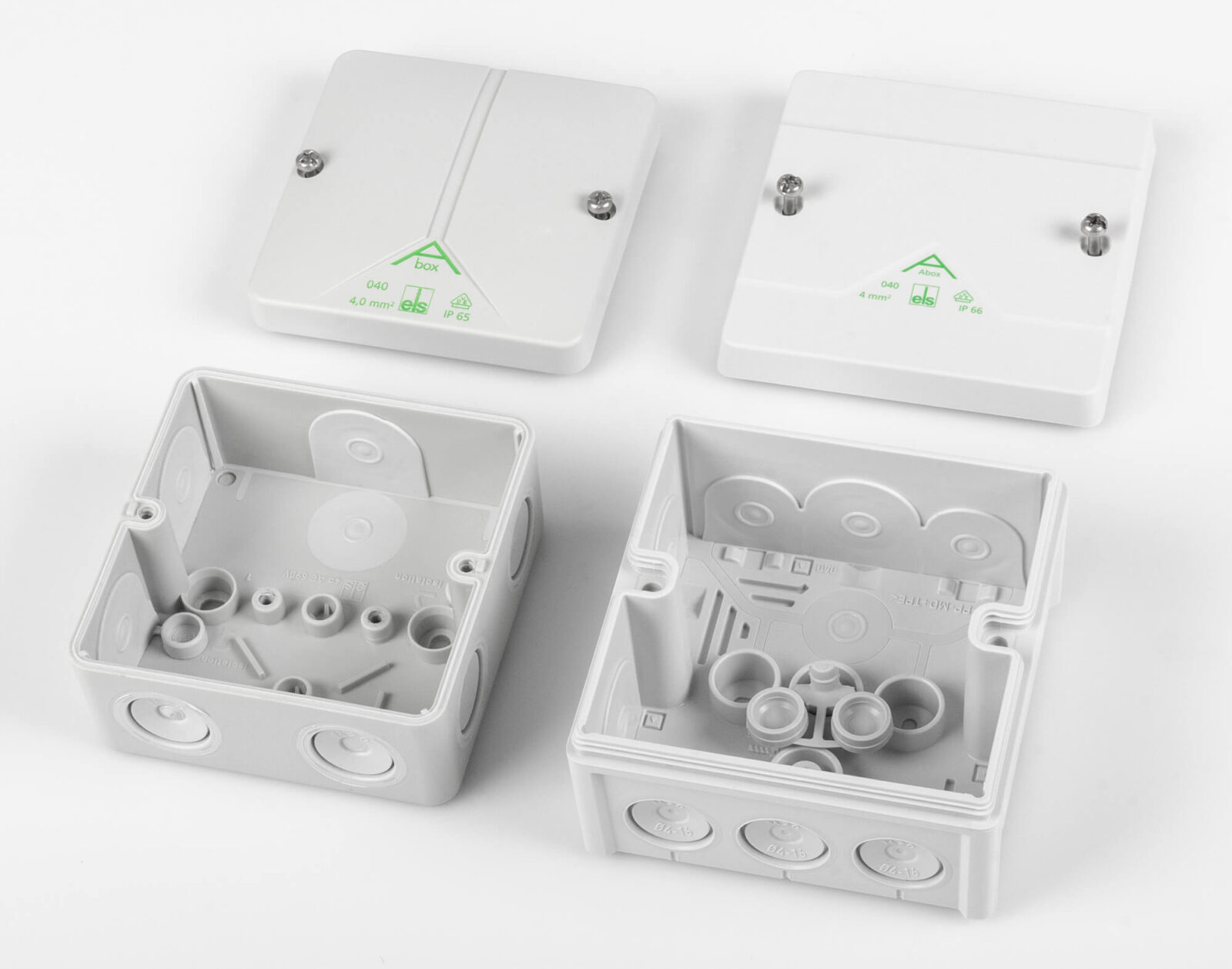 Bild 6: Verteilergehäuse Abox-i 040-L und  Abox 040-L
