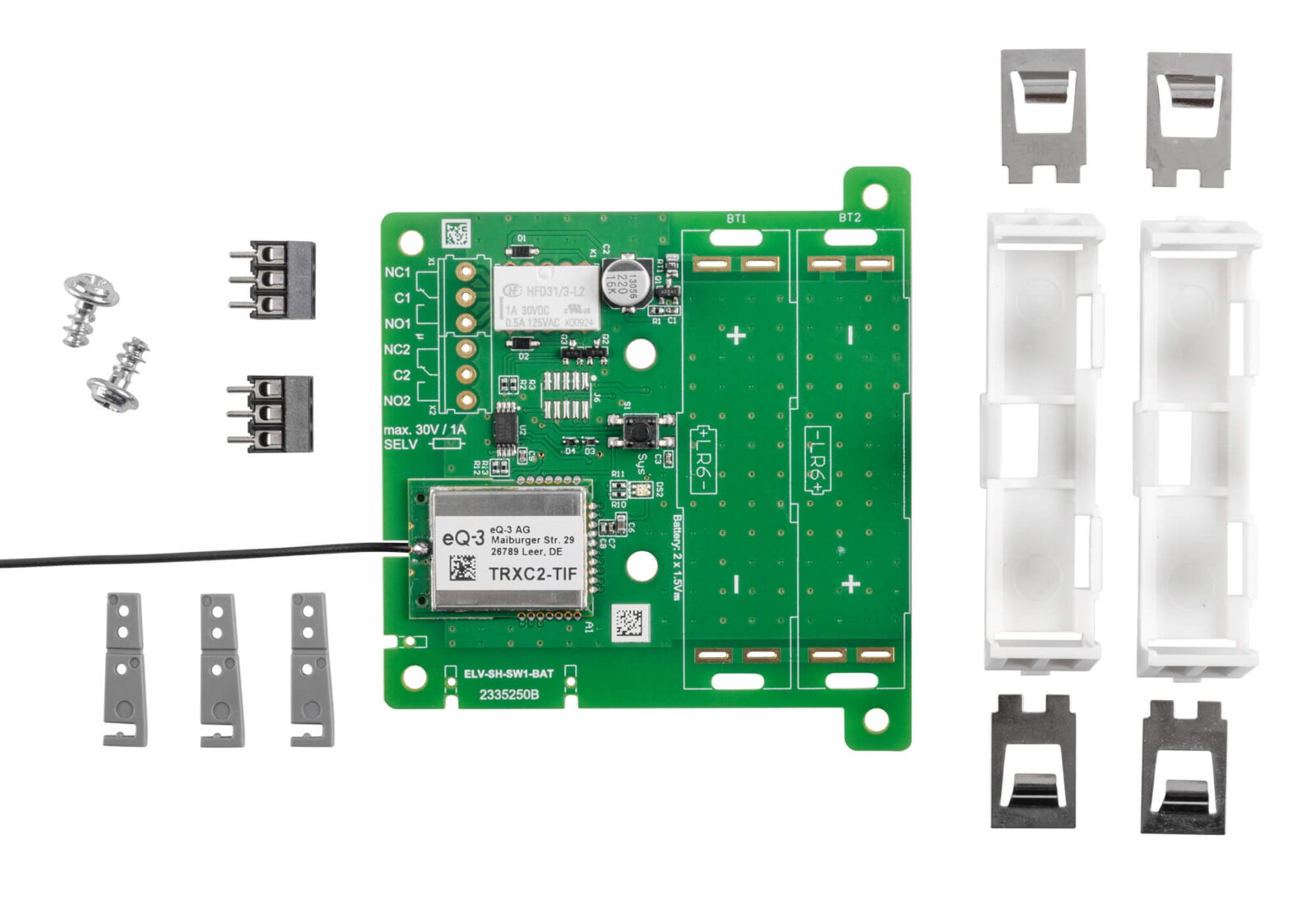 Bild 7: Lieferumfang des ELV-SH-SW1-BAT