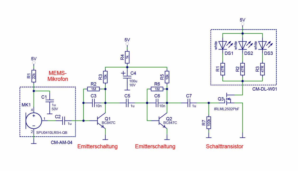 Bild 8: Schaltbild der Lichtorgelschaltung