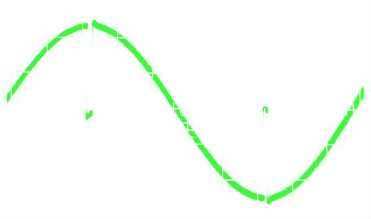 Bild 8: Sinusfunktion mit „Störung“ (100 ms bzw. 500 mV pro Skalenteil)