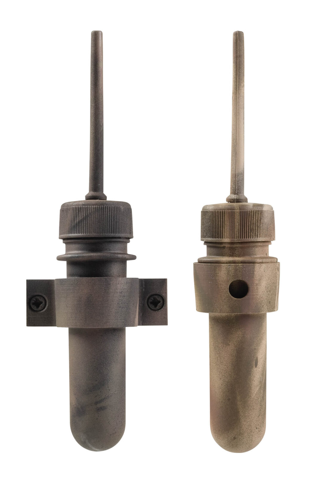 Bild 8: Beispiele für farblich an bewaldete/bepflanzte (links) oder erdige/sandige (rechts) Umgebung angepasste Geräte