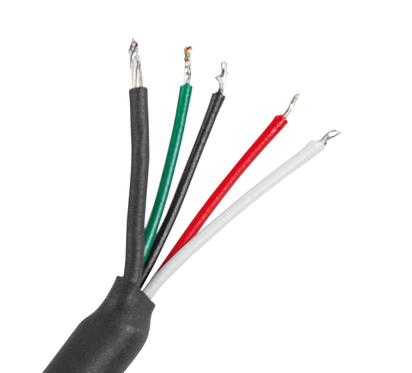 Bild 8: Sowohl die Schirmung als auch das Kabel sind, wie hier zu sehen, mit Schrumpfschlauch zu versehen.