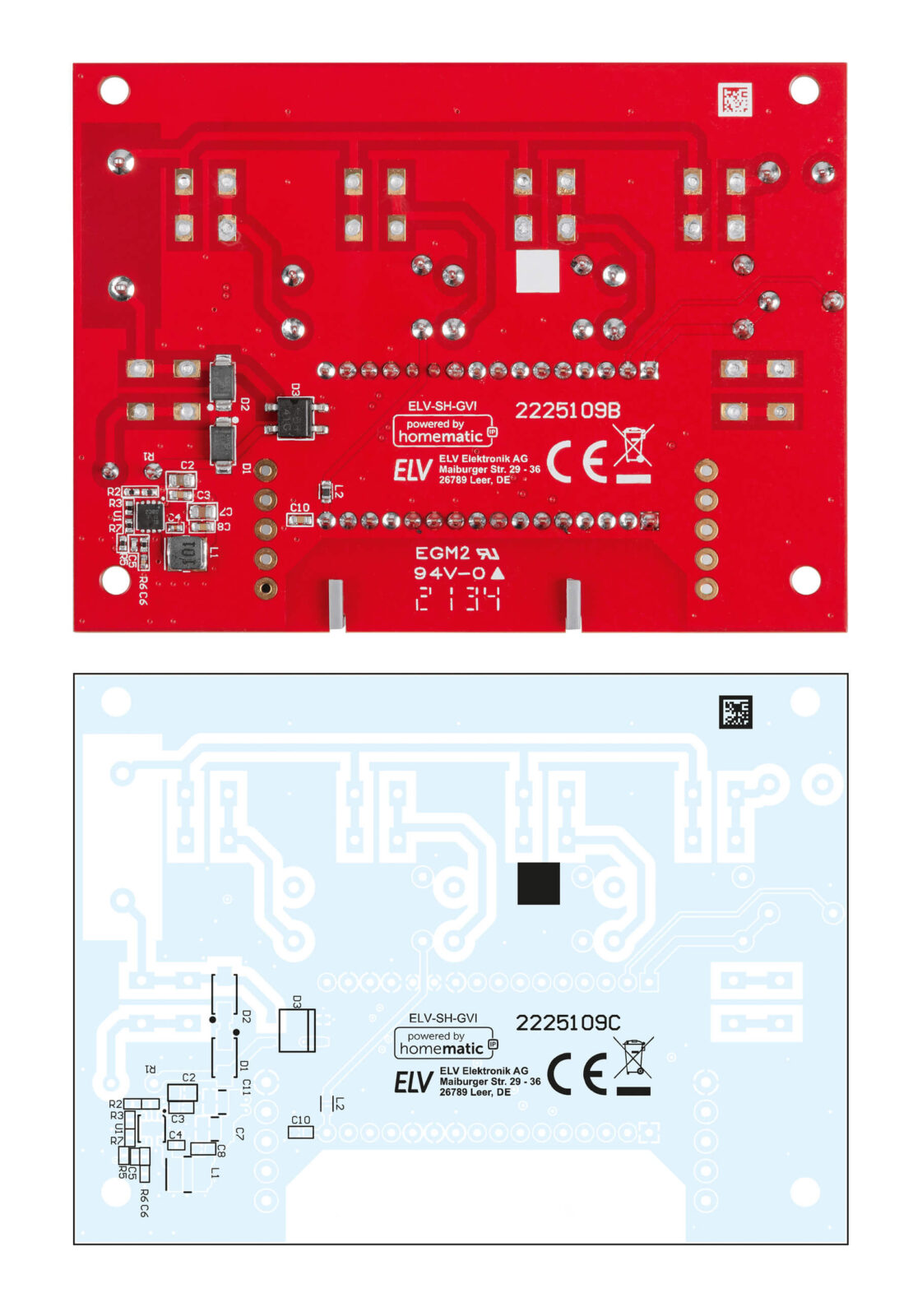 Bild 8b: Platinenfoto der Unterseite mit Bestückungsdruck