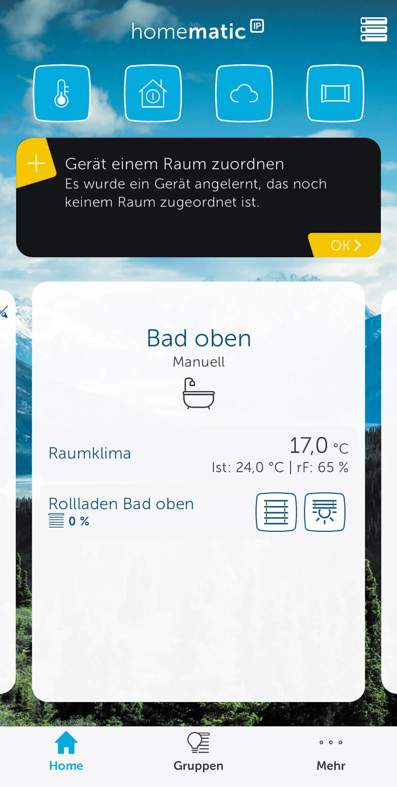 Bild 9: Darstellung von importierten CCU3-Geräten in der Homematic IP App