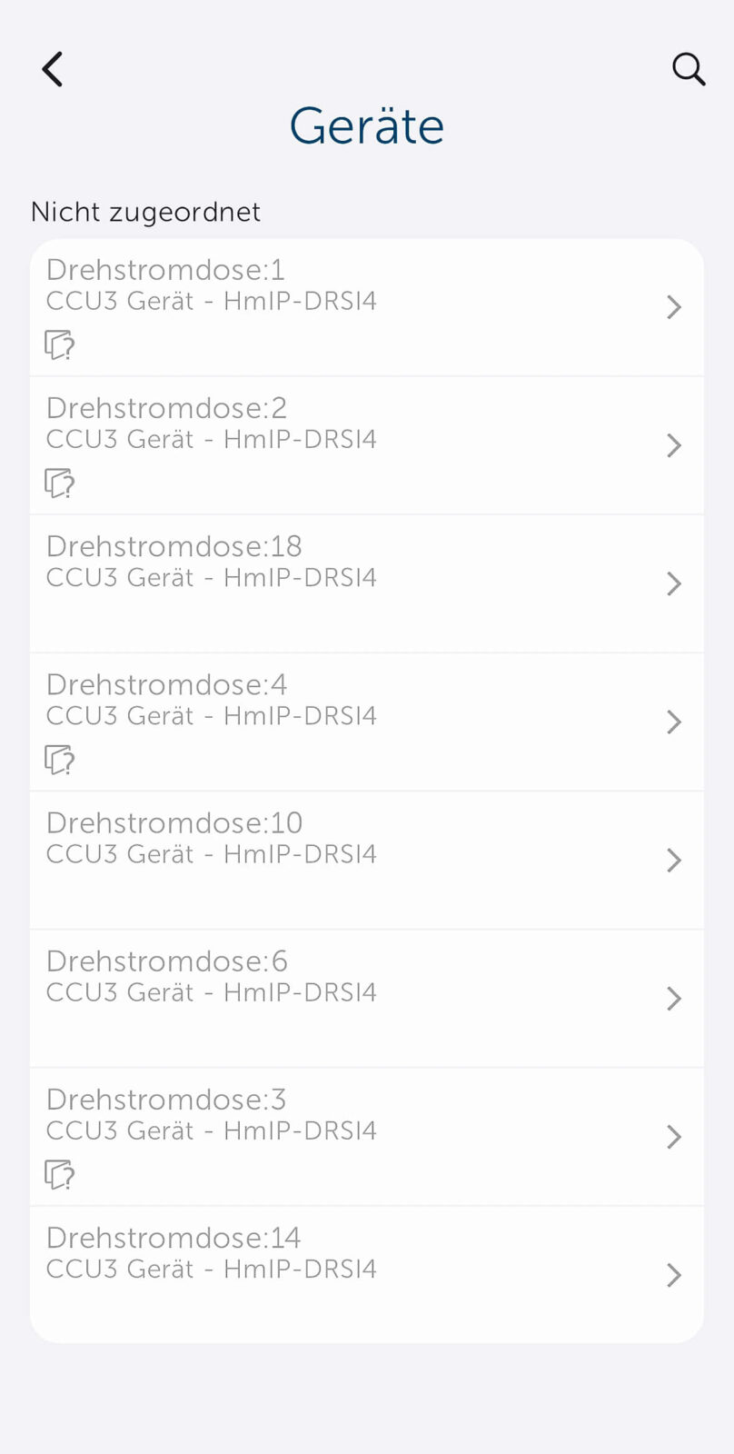 Bild 9: Darstellung von importierten CCU3-Geräten in der Homematic IP App