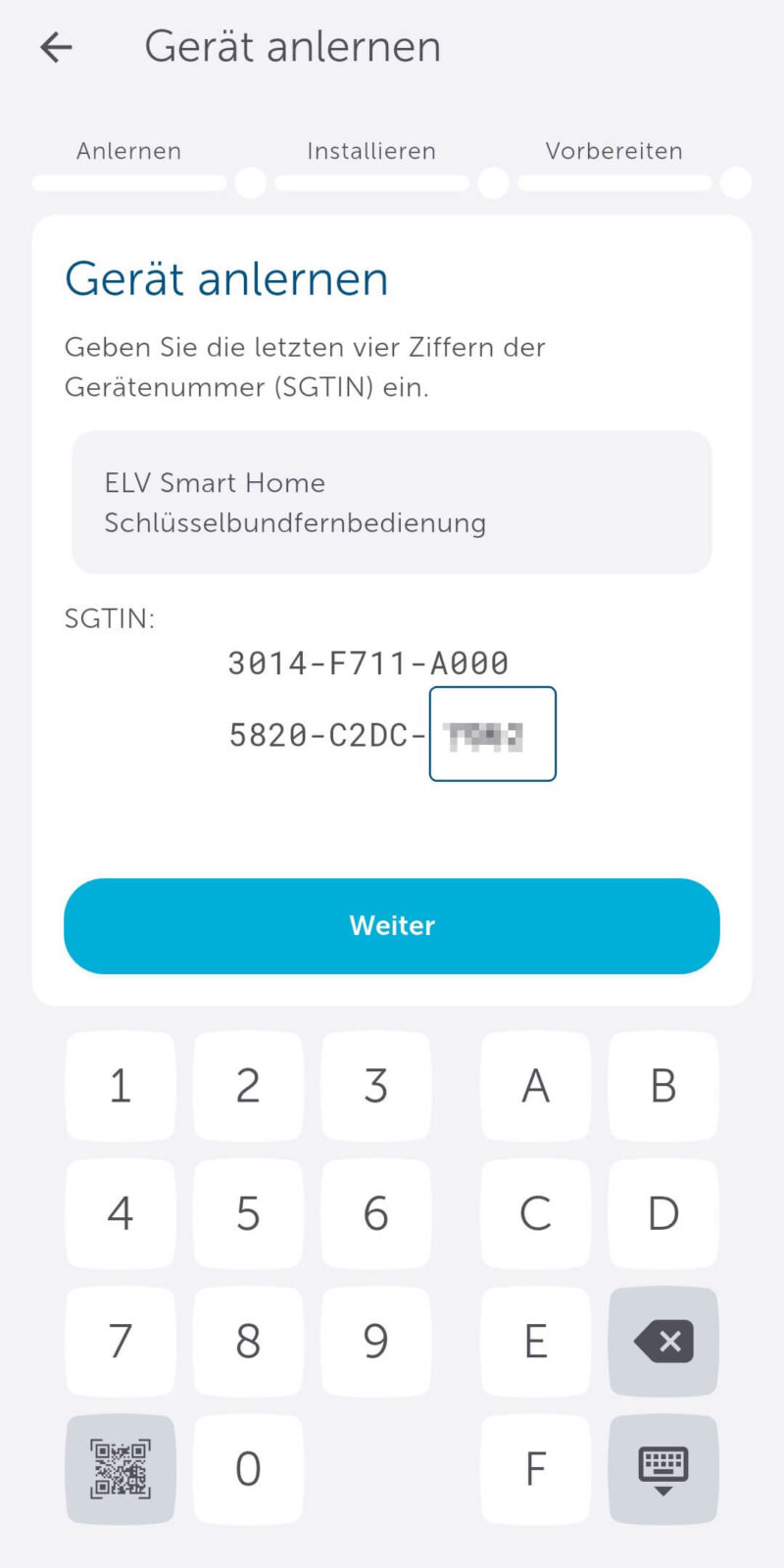 Bild 10: Ggf. die Taste der Fernbedienung drücken (Anlernmodus erneut starten).