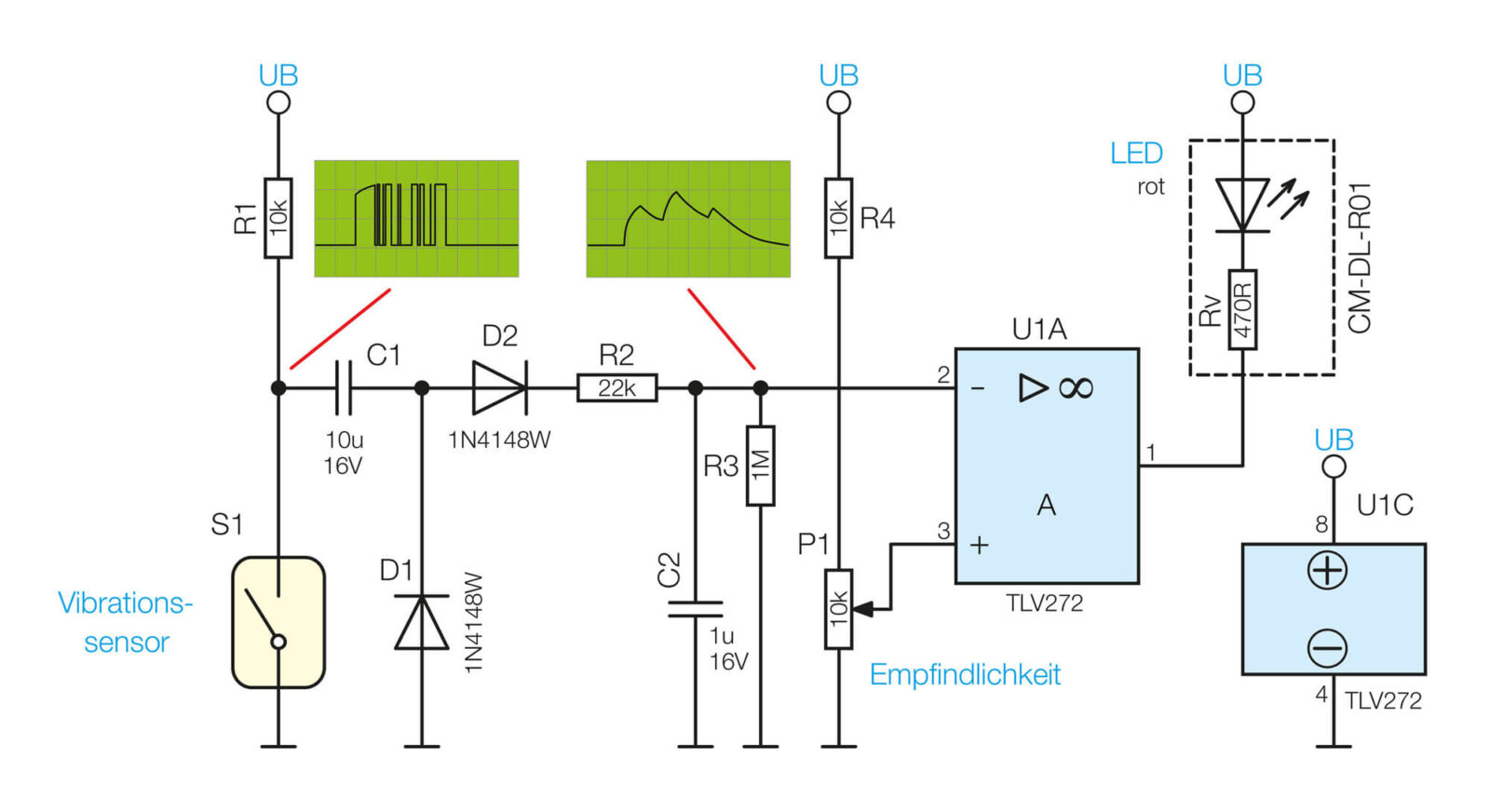 Bild 10: Schaltbild der Alarmanlage ohne Sounderzeugung