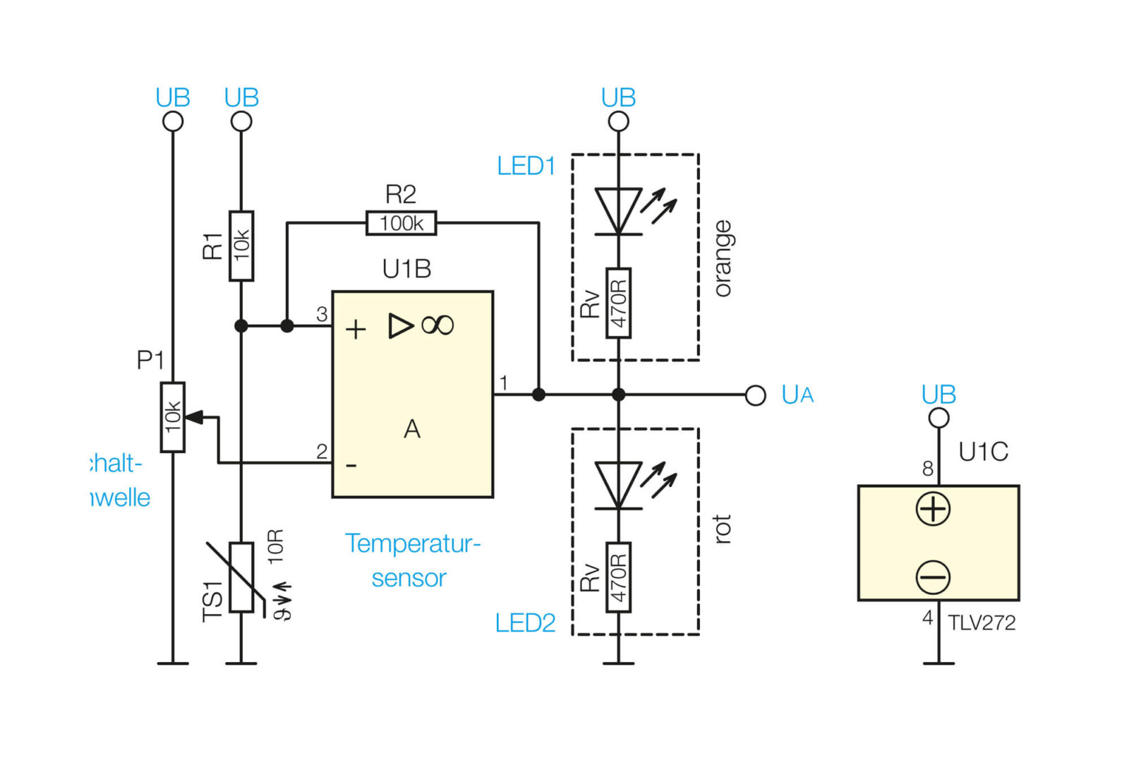 Bild 10: Temperaturschalter mit Komparator