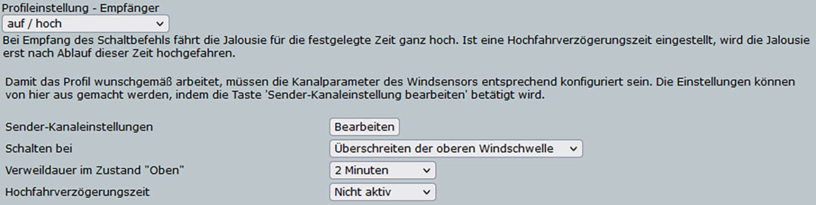 Bild 10: Verknüpfungseinstellungen