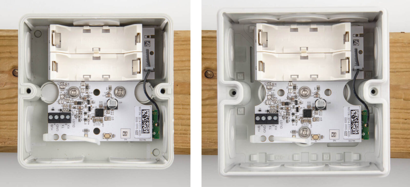 Bild 11: Platine in den beiden Abox-Gehäusen festschrauben