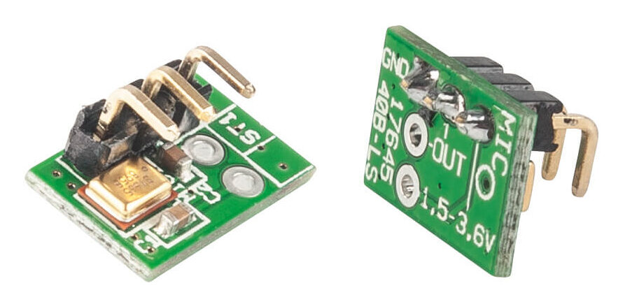 Bild 11: So wird die 3-polige Stiftleiste auf der MEMS-Platine bestückt.