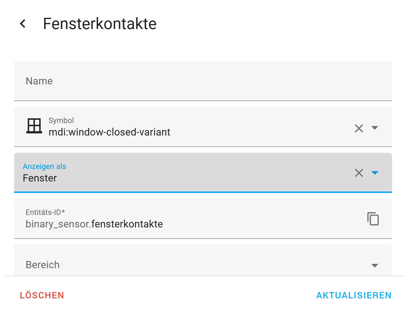 Bild 11: Anzeige des Sensors als Fenster