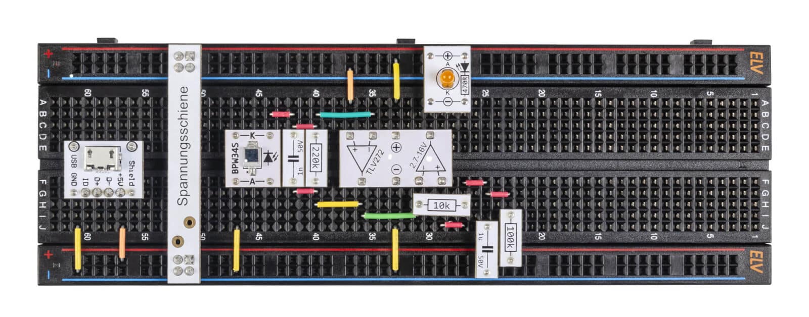 Bild 11: Aufbau des IR-Testers auf einem Steckboard