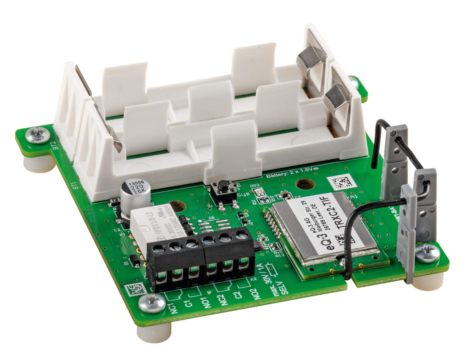 Bild 12: Befestigung der Platine mit Abstandshaltern und Schrauben