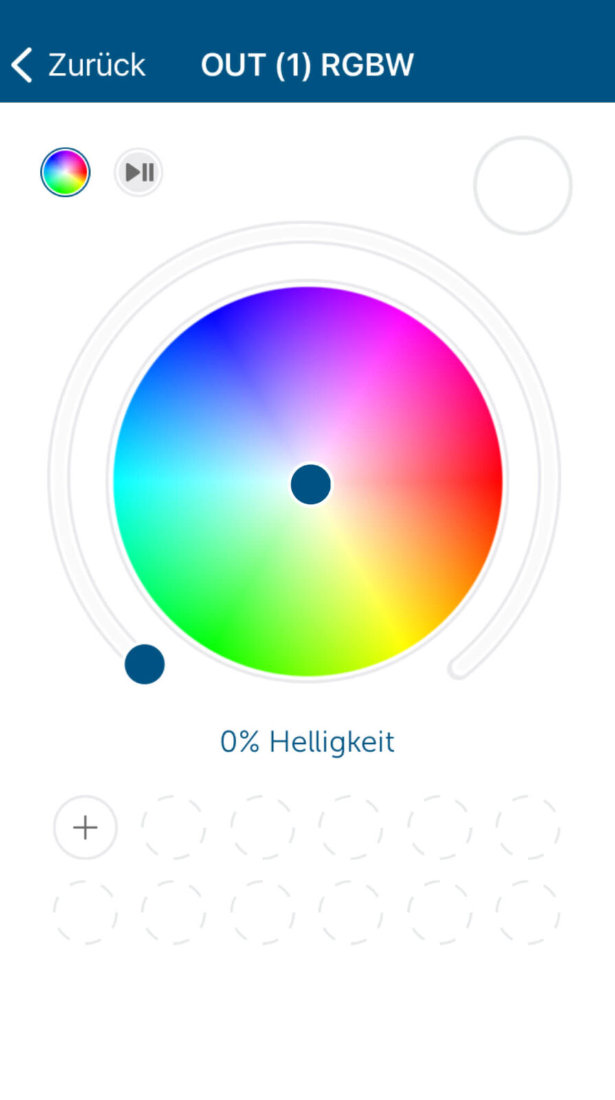 Bild 12: Bedienung des Stripes per HmIP-App