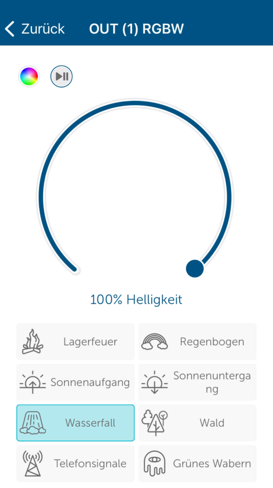 Bild 12: Bedienung des Stripes per HmIP-App