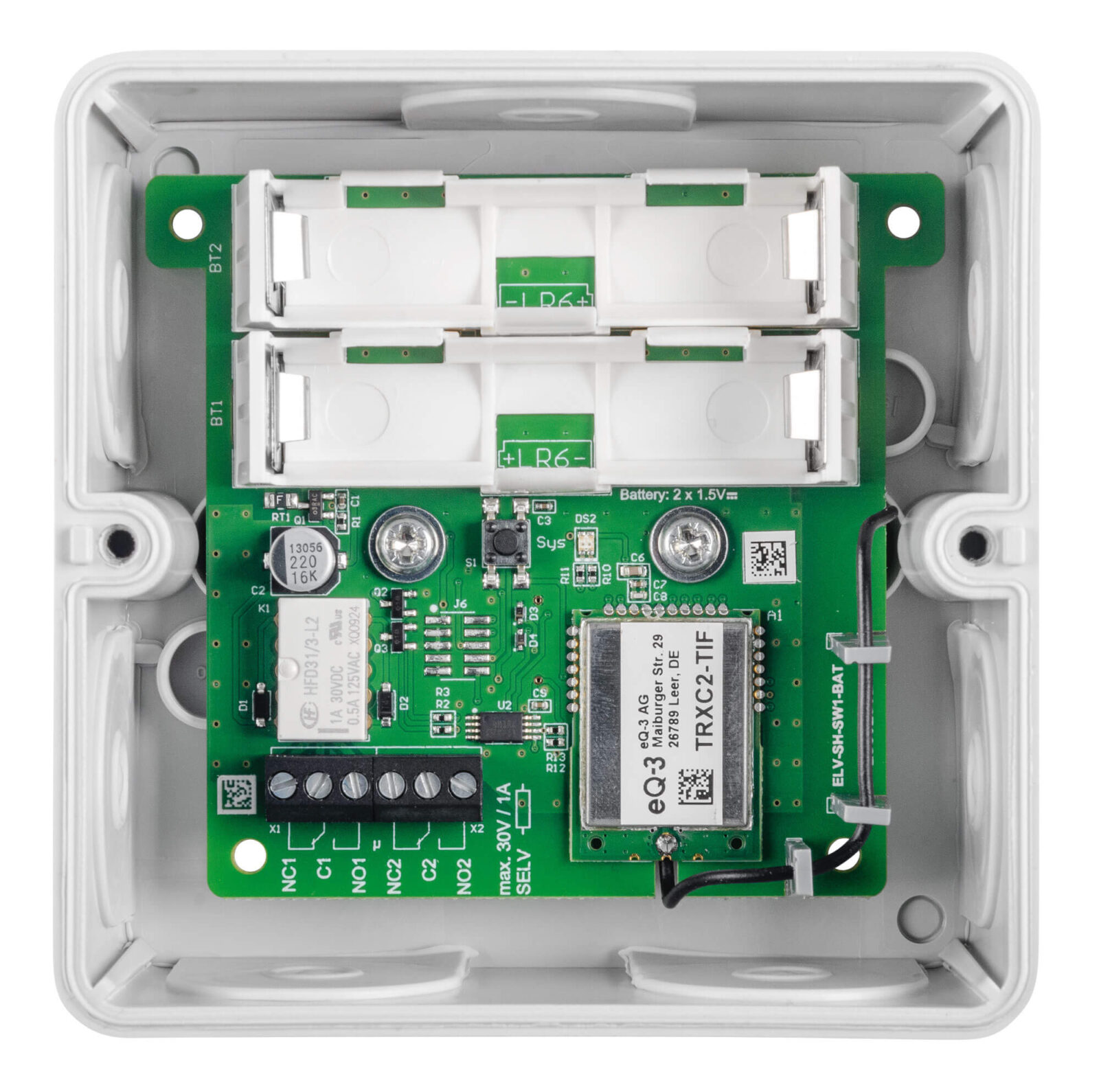 Bild 13: Montage der Platine in einer Spelsberg Verbindungsdose Abox 040