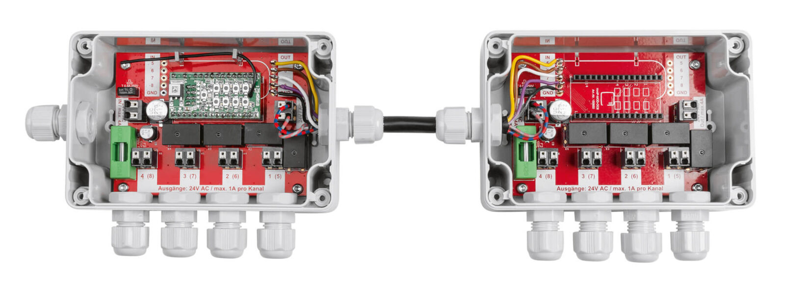Bild 13: So werden die beiden Platinen bei der Kaskadierung miteinander verbunden.